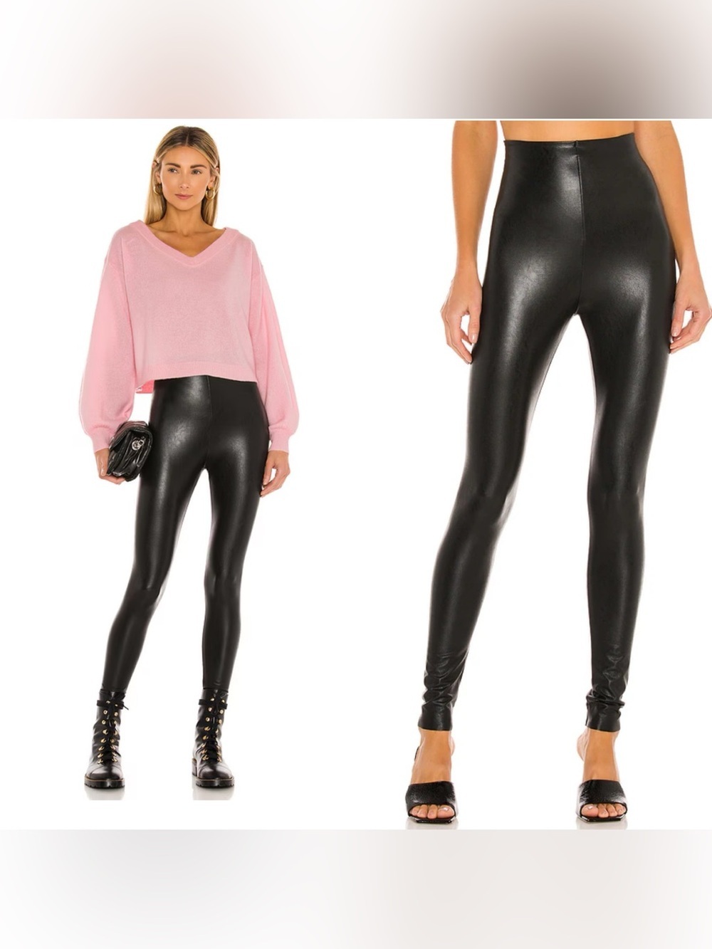Commando Perfect Control Faux Leather Legging in Black Size XL